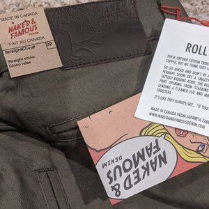Naked & Famous Olive Chinos